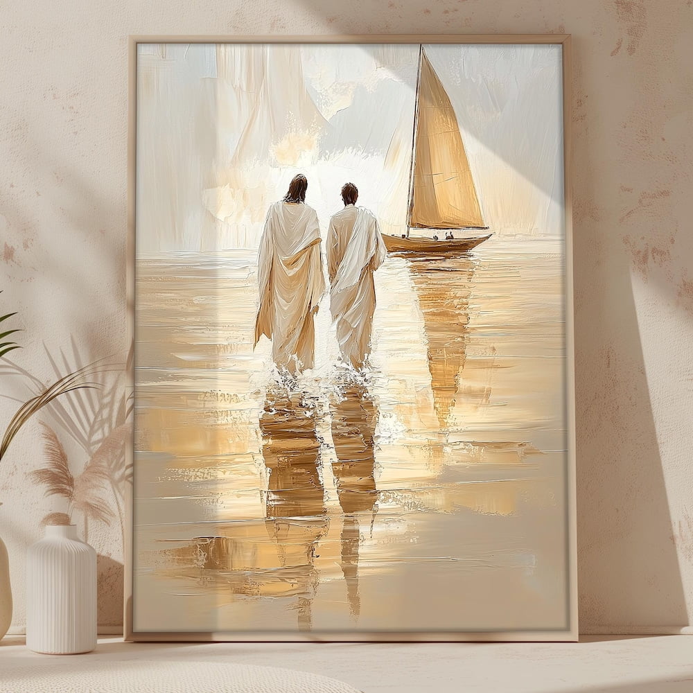Kna Prints - Jesus And Peter Walk On Water Wall Art, Jesus Art, Bible ...
