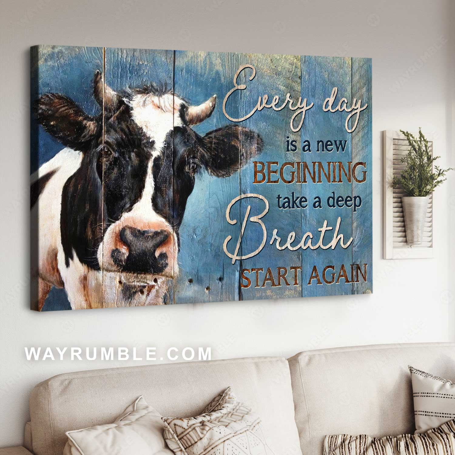 Kna Prints - Jesus, Funny Cow - Everyday Is A New Beginning Landscape ...