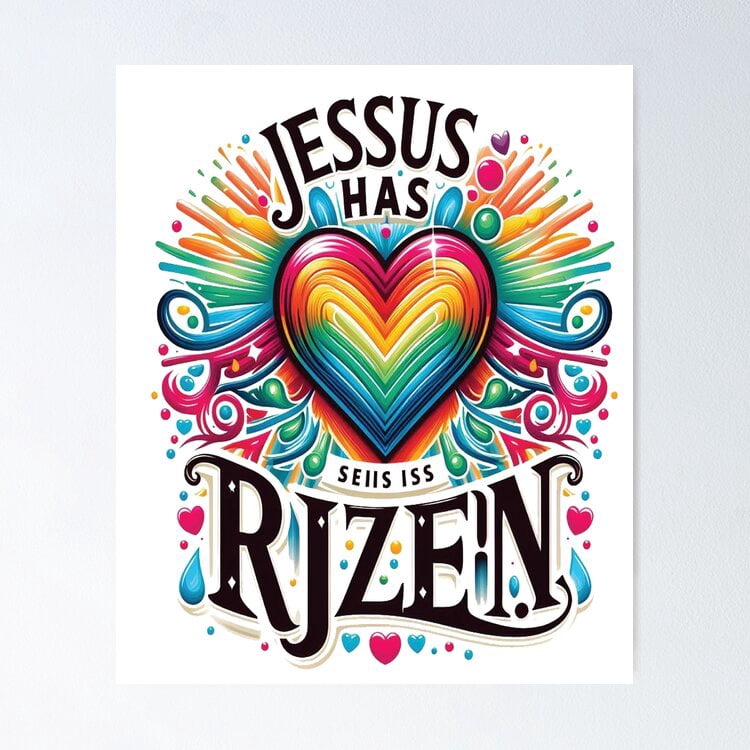 Kna Prints - Jesus Has Rizzen On Back Poster Wall Art Print For Home ...