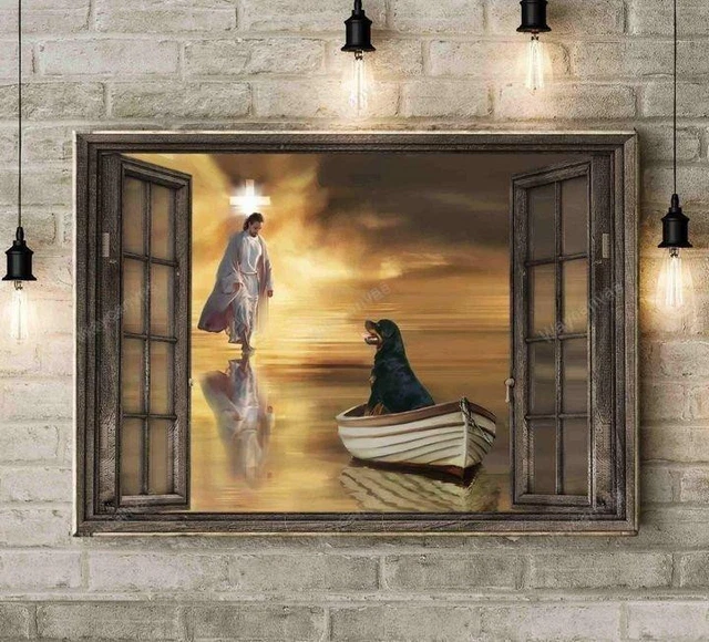 Kna Prints - Jesus And Rottweiler - Through The Windows Rottweiler ...