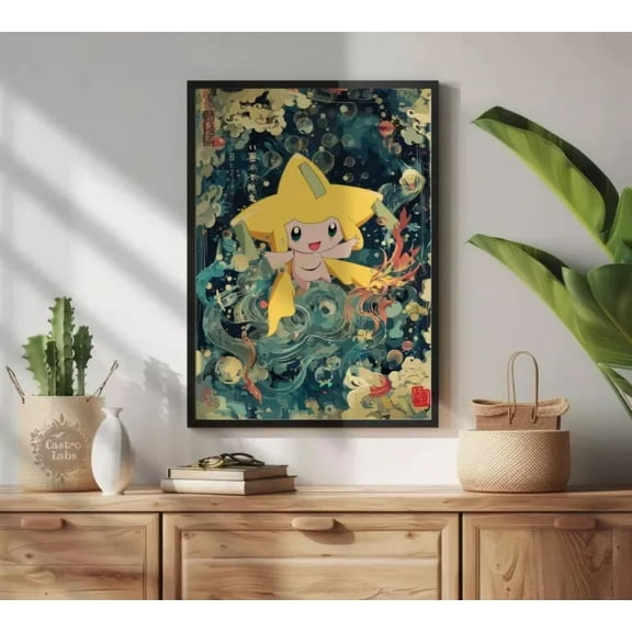 Kna Prints - Jirachi - Japanese Style Pokemon Art Prin - Kir 8387, UNFRAMED-8x12