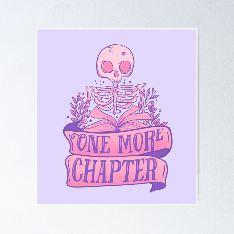 Kna Prints - Kir 2395 - Skeleton Reading A Book - One More Chapter ...