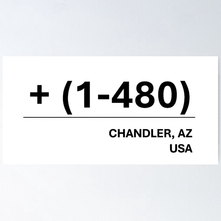 Kna Prints - Kir 2652 - Area Code For Chandler 1-480 Poster, UNFRAMED ...