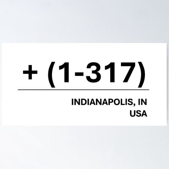 Kna Prints - Kir 2744 - Area Code For Indianapolis (1-317) Poster, UNFRAMED-8x12
