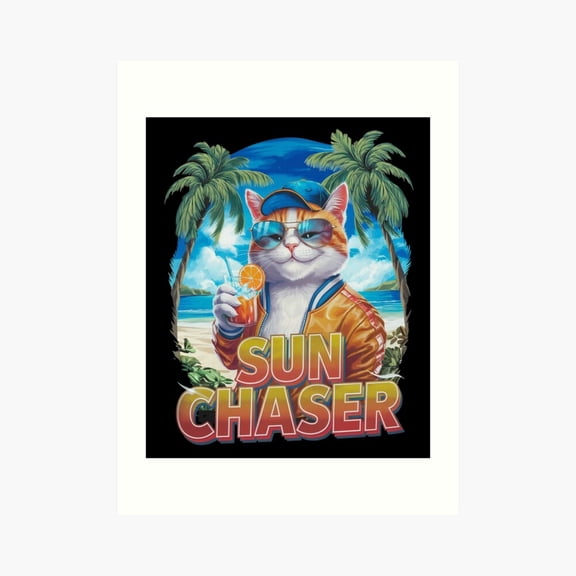 Kna Prints - Kir 506 - Sun Chaser - Sunset Seeker - Sunny Mood Poster, UNFRAMED-8x12