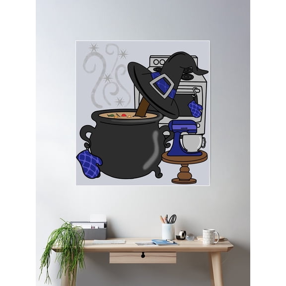 Kna Prints - Kitchen Witchã¢Â‚¬Â„¢S Cauldron For Home Decor UNFRAMED-16x24