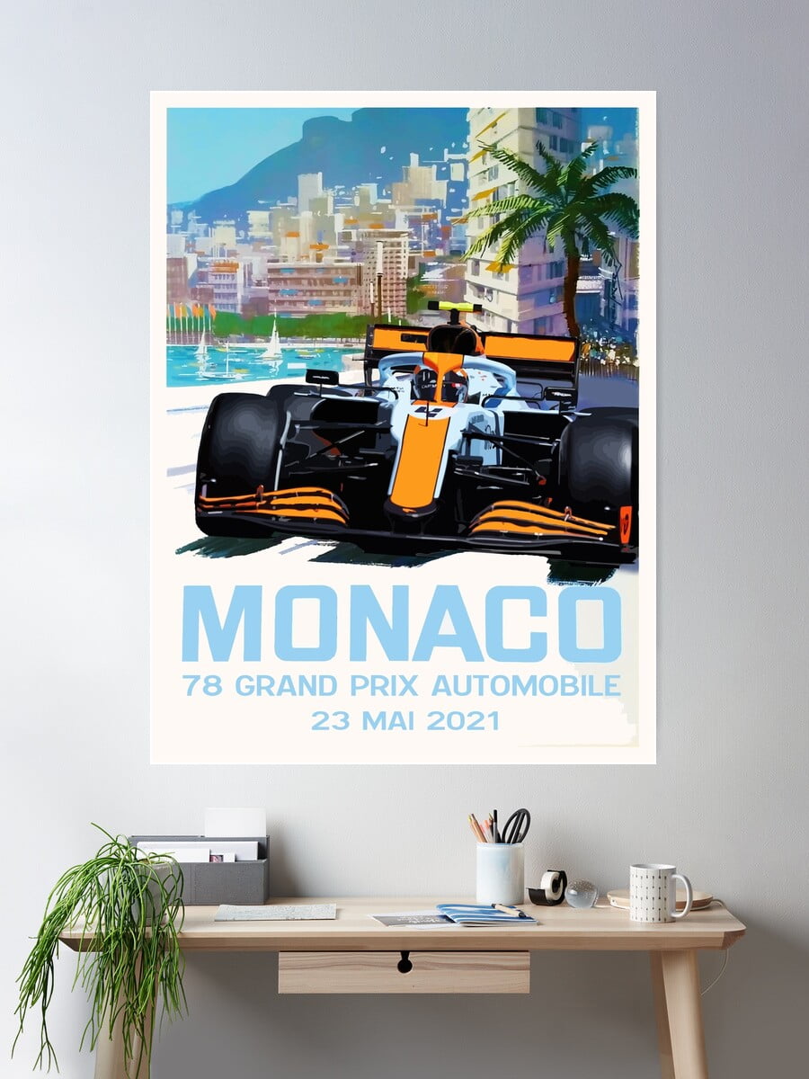 Car Poster 12x16 In | 24th Monaco Grand Prix 1966 Vintage Poster By Michael Turner | Made In USA | Bamboo Fine Classic Art Print 290gsm Paper (Unframed - Foto 2