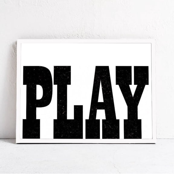 Kna Prints - Large Play Sign, Play Poster , Playroom Print, Kids Room Decor, Playroom Art, Able Print Kids Room Wall Art Large,, UNFRAMED-16x24