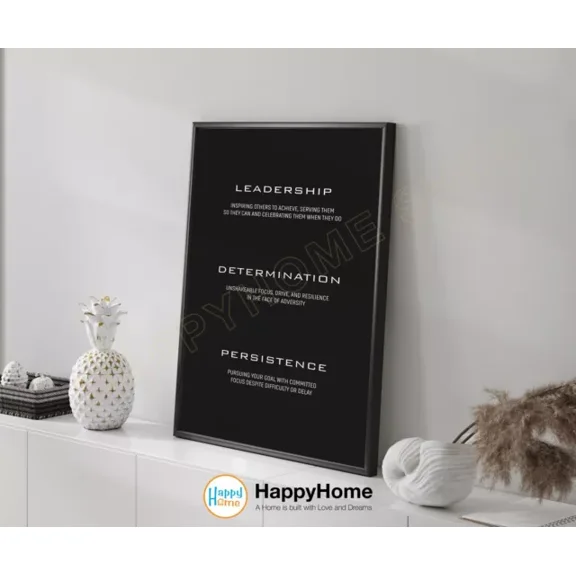 Kna Prints - Leadership Determination Persistence Definition Wall Art Motivational Print - Kir 656, UNFRAMED-8x12