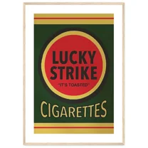 Kna Prints - Lucky Strike Poster Cigarette Poster Advertisement Poster Vintage Cigarettes Bar For Home Decor, Living Room, Bedroom, Office, UNFRAMED-8x12