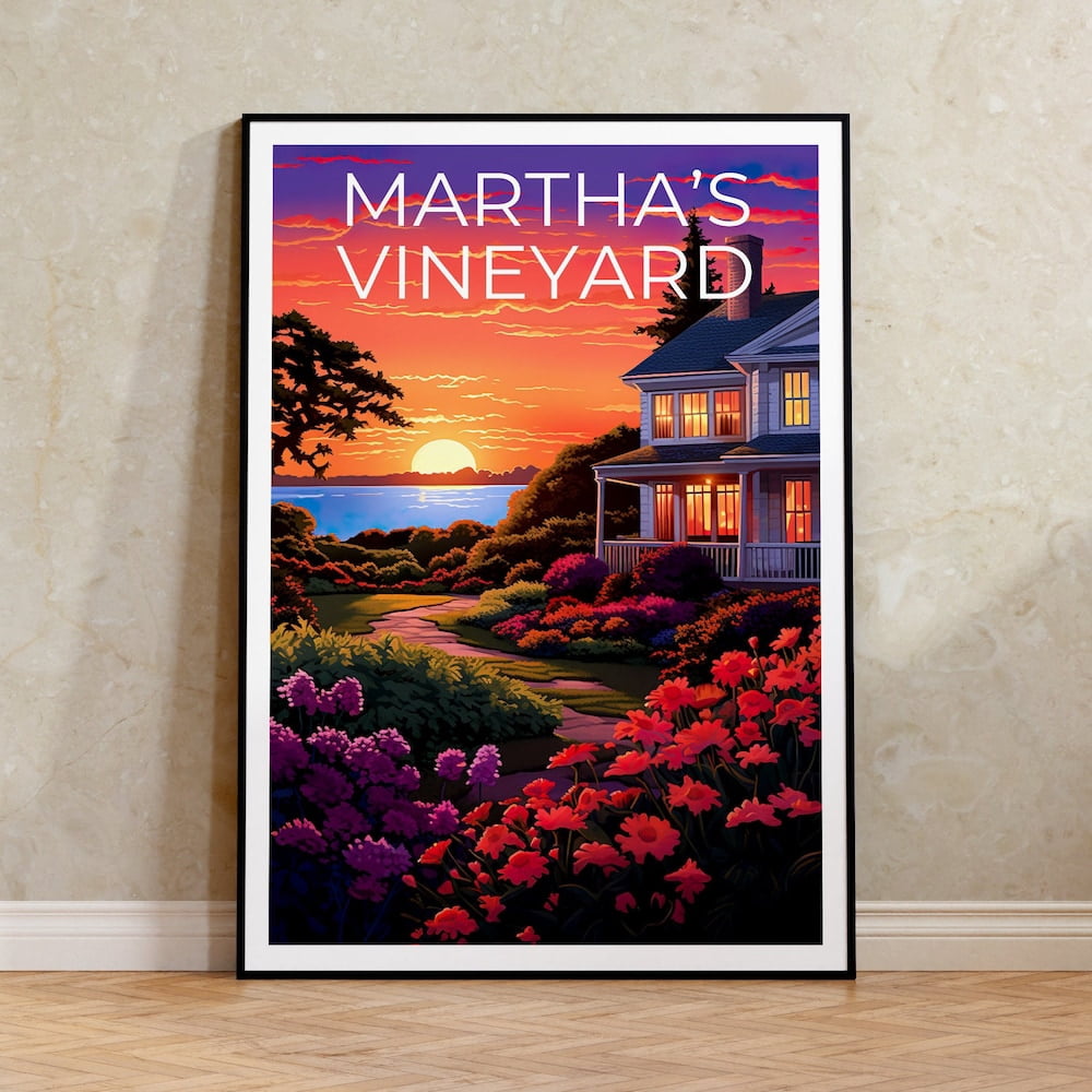 Kna Prints - Martha'S Vineyard Travel Poster, Massachusetts Wall Art ...