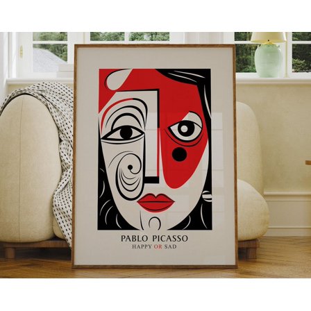 Kna Prints - Maximalist Wall Art By Pablo Picasso, Mid Century Modern, , Abstract Wall Art, Picasso Wall Art Decor For Home Office, UNFRAMED-8x12