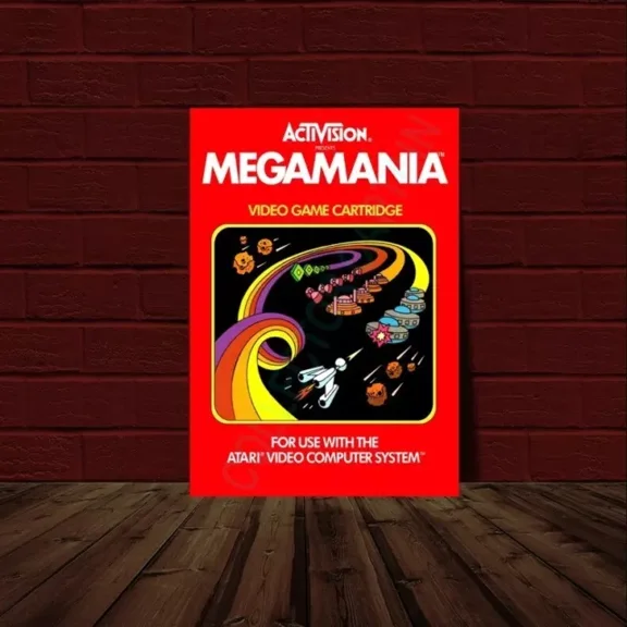 Kna Prints - Megamania - Atari Video Game Cover Reprint Poster For Home Decor, Living Room, Bedroom, Office, UNFRAMED-8x12
