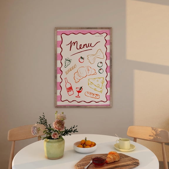 Kna Prints - Menu Print Poster, Vintage Food Trendy Retro Print, Kids Cafe Print, Mid Century Print, Snack Menu, Modern Kitchen Wall Art, Hand Drawn,, UNFRAMED-24x36