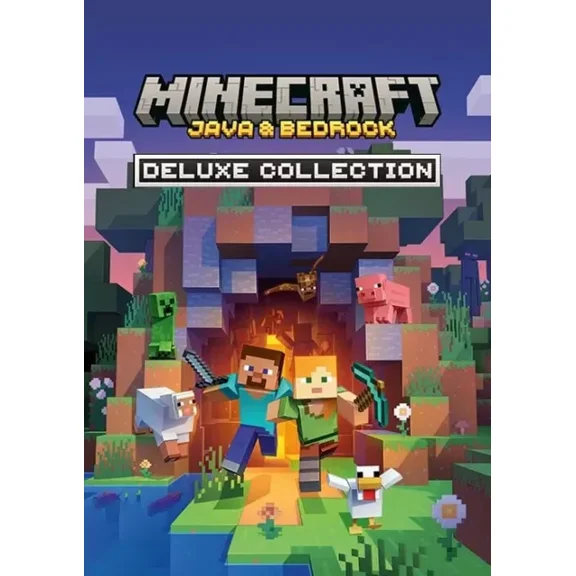 Kna Prints - Minecraft: Java & Bedrock Edition Deluxe Collection Pc (Ww) Poster For Home Decor, Living Room, Bedroom, Office, UNFRAMED-16x24