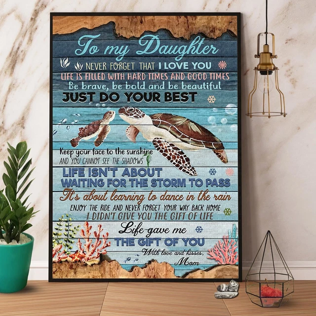 Targa In Metallo Vintage Con Girasole E Scritta 'To My Daughter' 20x30 Cm - Regalo Sentimentale Per Figlia