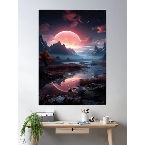 Kna Prints - Mystic Mountain Landscape In Portrait Format Poster Or Wall Art Poster , UNFRAMED-12x18