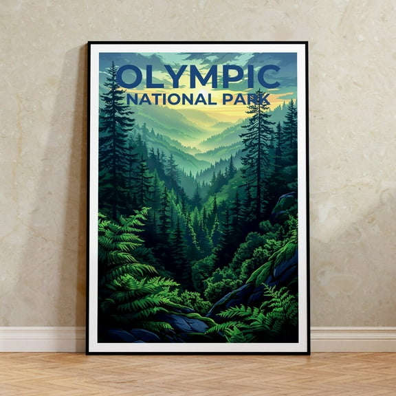 Kna Prints - Olympic National Park Poster, Washington Print, Washington Art, Olympic Print, Olympic Travel Poster, Forest Poster Unframed Poster, UNFRAMED-24x36