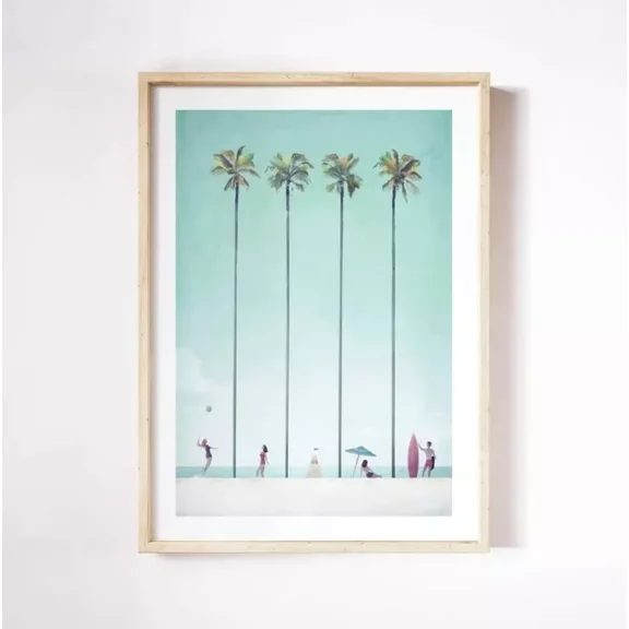 Kna Prints - Palm Tree Beach Print By Henry Rivers | Palm Trees Wall Art For Home Decor, Living Room, Bedroom, Office, UNFRAMED-16x24