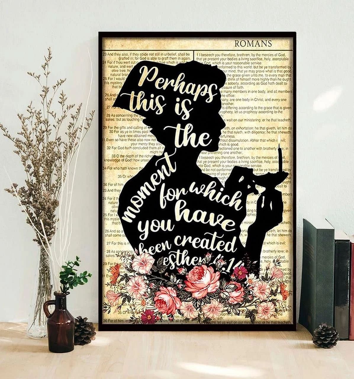 Targa In Metallo Vintage Con Frase Esther 4:14 (inglese) – Decorazione Da Parete Retrò 20x30 Cm Per Casa, Bar, Ufficio