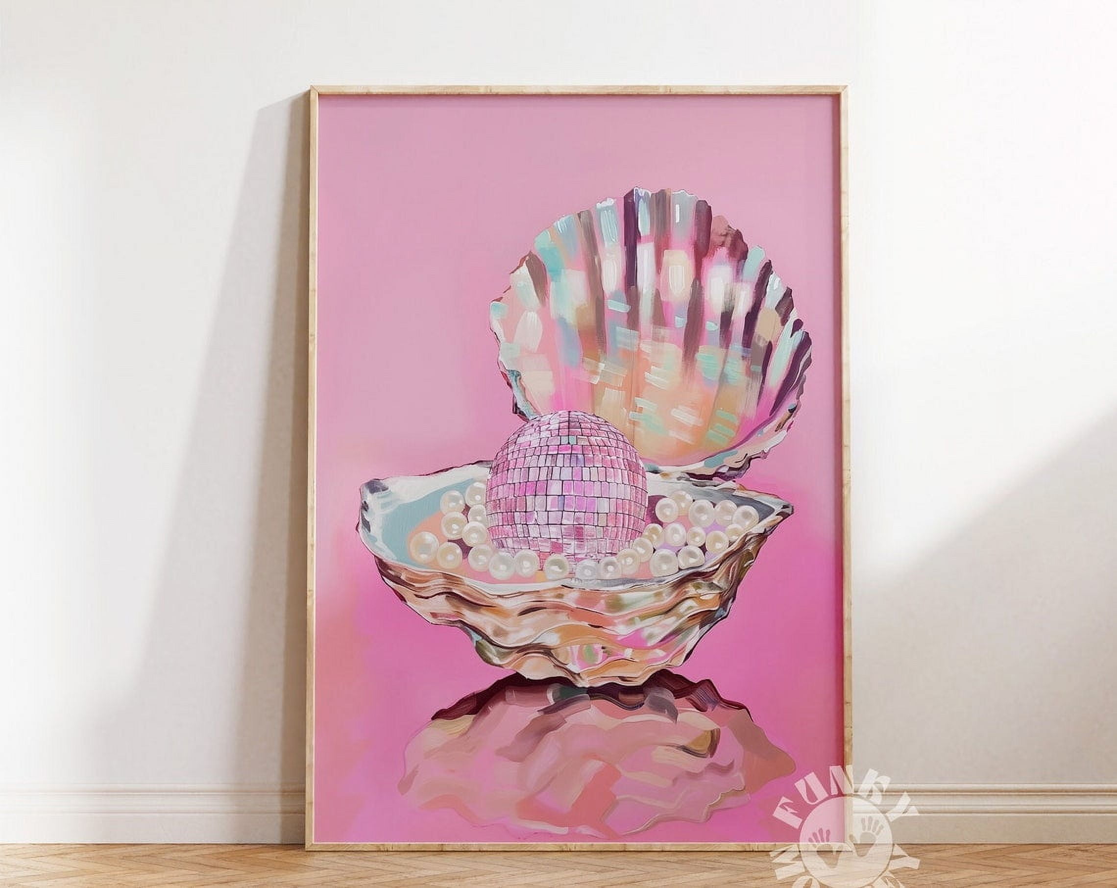 Trendy Pink Bow Canvas Wall Art - Coquette Aesthetic Print, 8x12 Inches Unframed, Dorm Room Decor