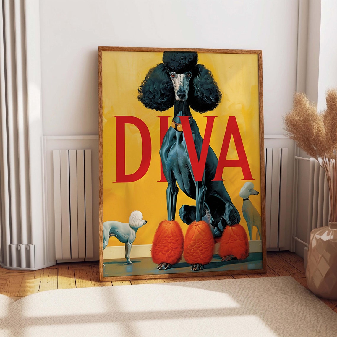 Kna Prints - Poodle Diva Art Poster - Chic Poodle Wall Art Dog Lovers ...