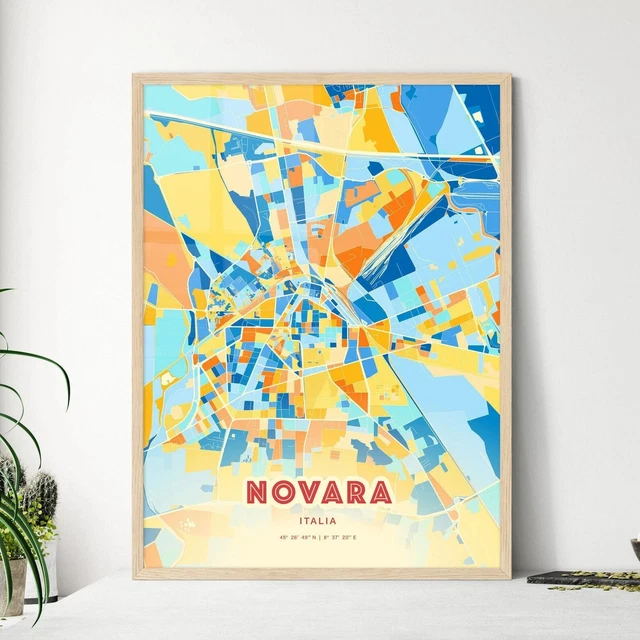 Kna Prints Poster Colorful Novara - Kna Prints Poster Colorful Novara Italy Blue Orange Fine Art Print Novara Italia City Map UNFRAMED 12x18 0f6268a9 A200 4912 A2c7 727784094a10.2ddd9d04e2837635e16966c5024c578c.webp