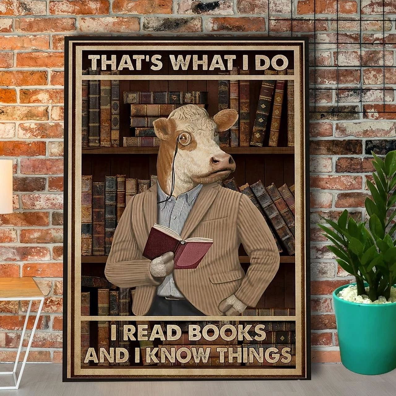 Kna Prints - Poster Cow Reading Book That'S What I Do I Read Books And ...