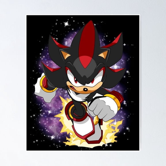 Kna Prints - Poster Design Shadow The Hedgehog Sonic Classic Grey, UNFRAMED-12x18