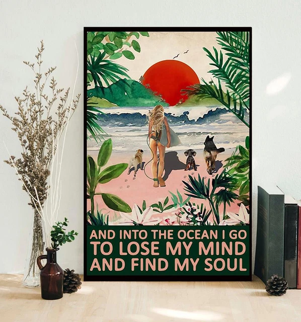 YLUYINOM Targa In Latta Per Giardinaggio 'I Go To Lose My Mind And Find My Soul' - Poster Regalo Per Amanti Delle Piante