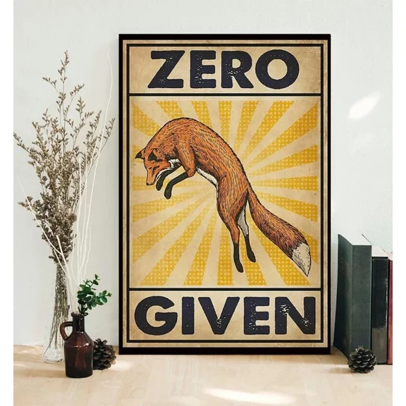 Kna Prints - Poster Fox Zero Given Retro Poster, UNFRAMED-16x24