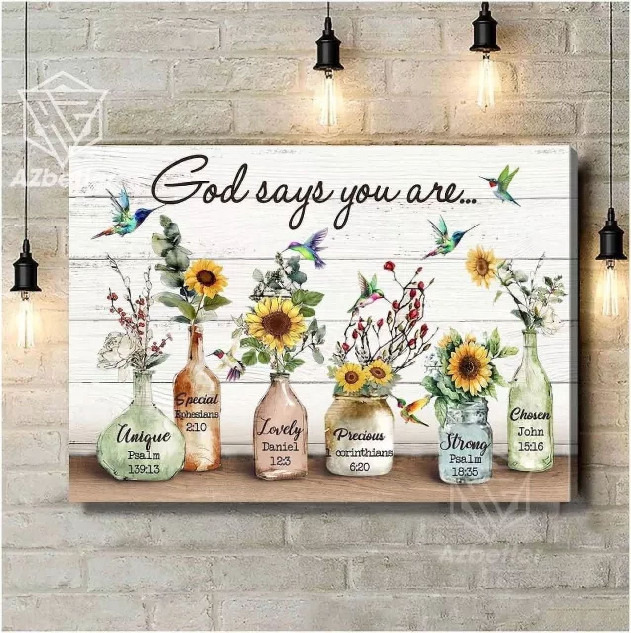 Kna Prints - Poster Hummingbird Poster God Says You Are, Vintage ...