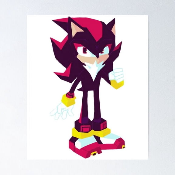 Kna Prints - Poster Low Poly Shadow The Hedgehog, UNFRAMED-24x36