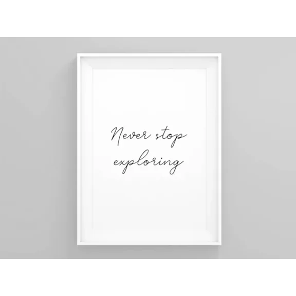 Kna Prints - Poster Never Stop Exploring Wall Art Print Travel Quote Print Travel Poster, UNFRAMED-12x18