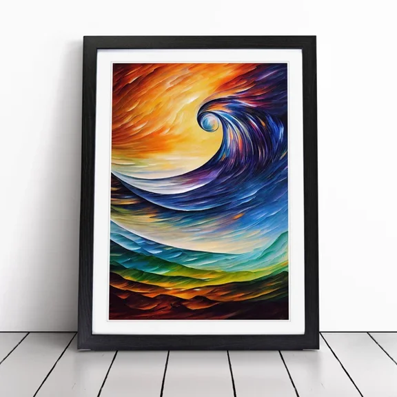 Kna Prints - Poster Ocean Wave Abstract No.4 Picture Poster Decor, UNFRAMED-16x24