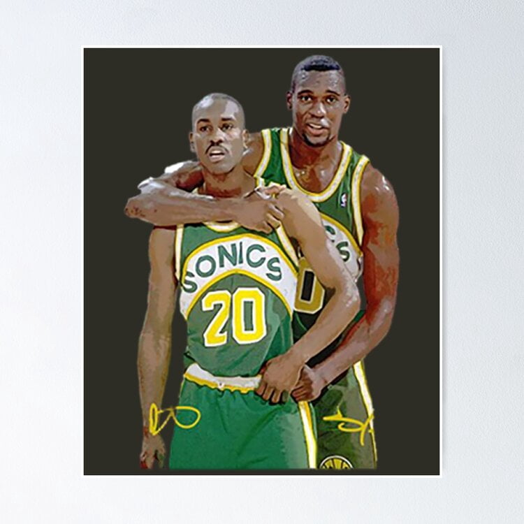 T-shirt SUPERSONICS legends seattle gris chiné SHAWN kemp