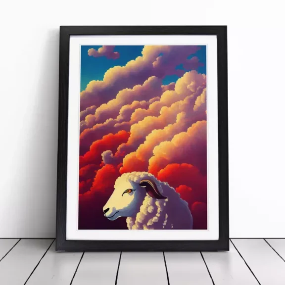 Kna Prints - Poster Sheep In The Clouds Picture Poster Decor, UNFRAMED-8x12
