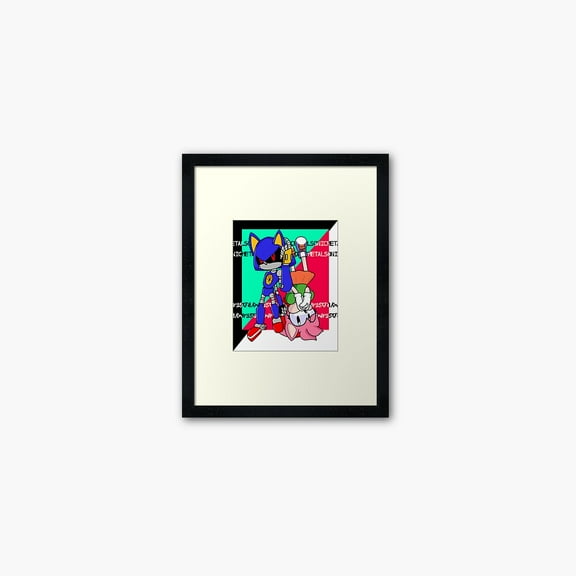 Kna Prints - Poster Sonic Cd Metal Sonic Amy Rose Diseã±O Dividido, UNFRAMED-8x12