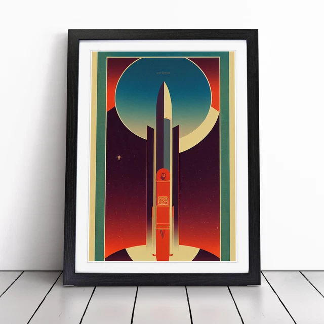Kna Prints - Poster Spaceship Rocket Art Deco No.3 Picture Poster Decor ...