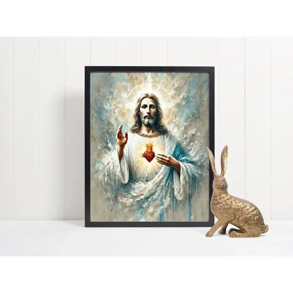 Kna Prints - Poster The Sacred Heart Of Jesus, Religious Art, Catholic Icon, Spiritual Art, Jesus, UNFRAMED-8x12