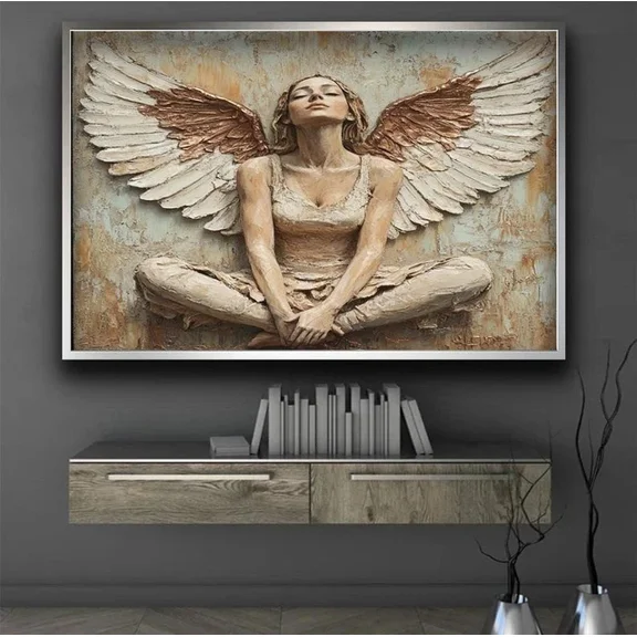 Kna Prints - Poster Winged Angel Poster Print Art, Surreal Angel Poster Print Art, Angel Print On, UNFRAMED-8x12