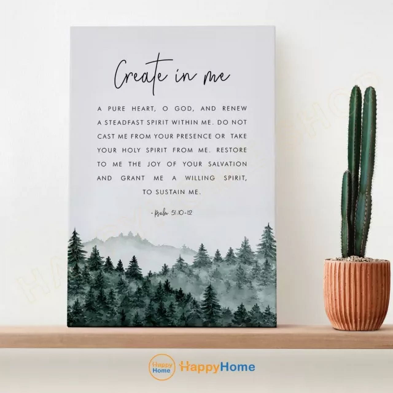 Kna Prints - Psalm 51:10-12 Wall Art Create In Me Bible Verse Scripture ...