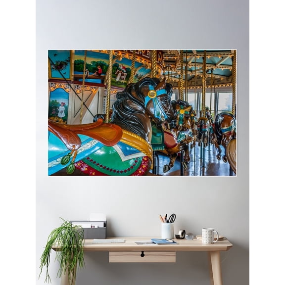 Kna Prints - Ptc Carousel 54 Fall River, Ma #2 For Home Decor, Living Room, Bedroom, Office, UNFRAMED-16x24