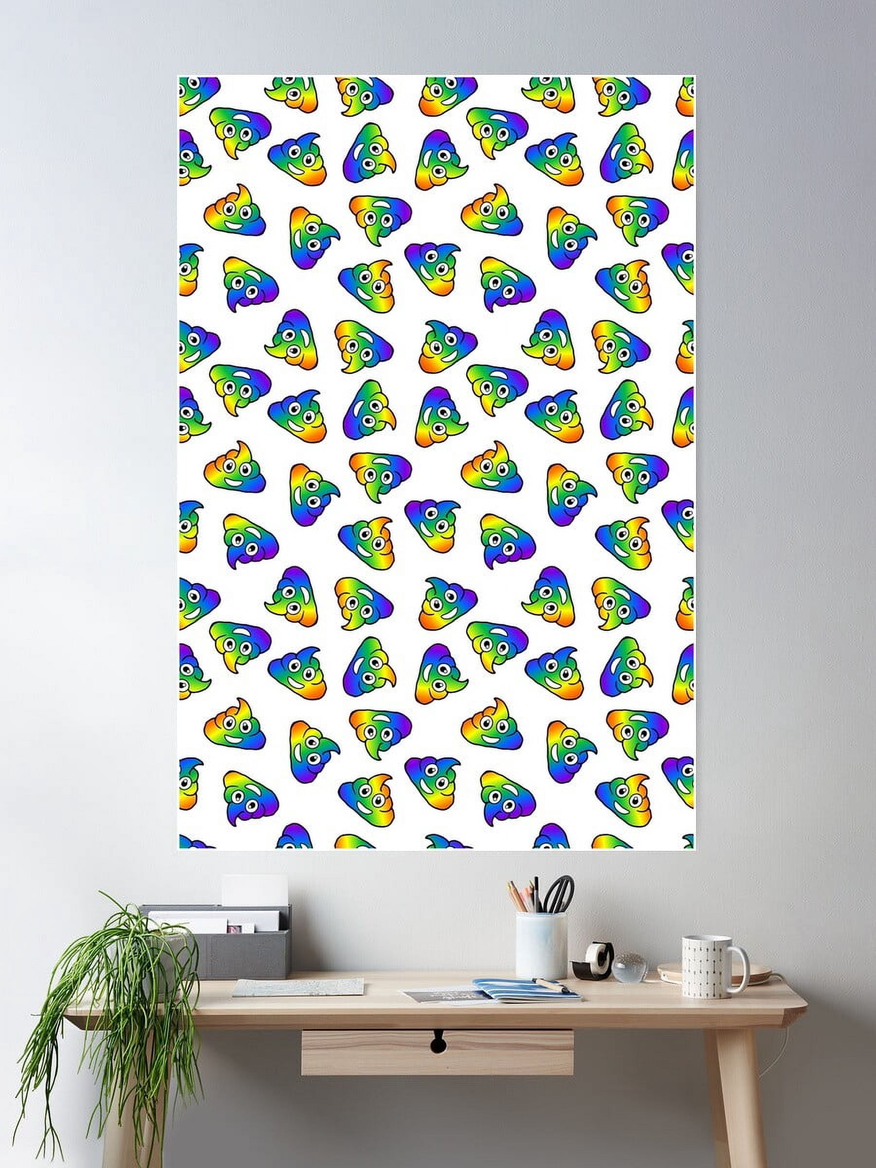 Kna Prints - Rainbow Poo Emoji For Home Decor, Living Room, Bedroom ...