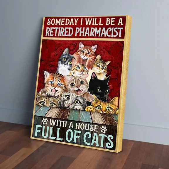 Kna Prints - Retired Pharmacist Cat Prints Unframed Prints For Home Or Office, Perfect Gift For Everyone, UNFRAMED-8x12
