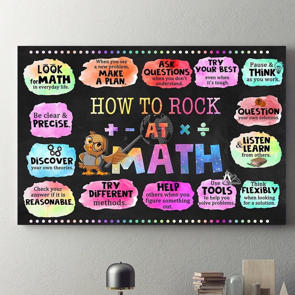 Math Rock Sign Kna Prints - How To Rock At Math Poster, Classroom Poster, Math ...