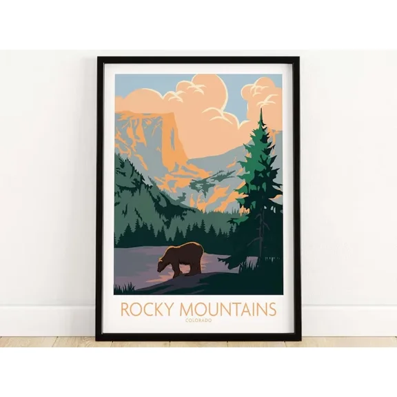 Kna Prints - Rocky Mountains Colorado Poster Print Wall Art | National Park Poster For Home Decor, Living Room, Bedroom, Office, UNFRAMED-16x24
