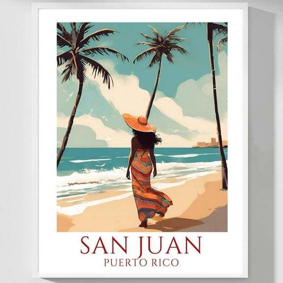 Kna Prints - San Juan Puerto Rico Print Poster, Vertical Wall Art, Beach Decor, Ocean View Picture, Caribbean Decoration Unframed Poster, UNFRAMED-8x12