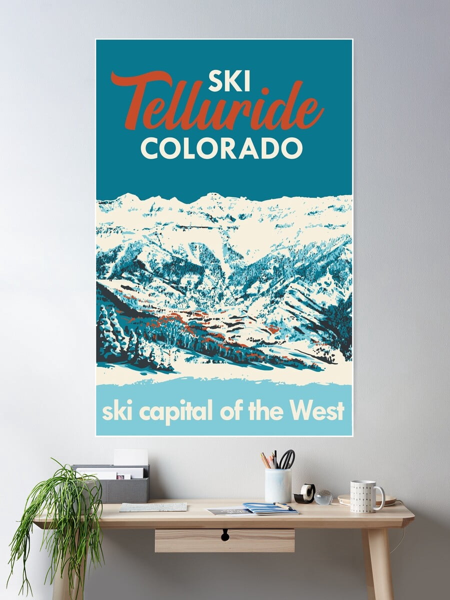 Kna Prints - Ski Telluride Vintage Poster Poster Wall Art, Modern Wall ...