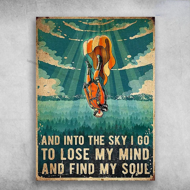 Kna Prints - Skydiving Man, Skydiving Poster, And Into The Sky, I Go To ...